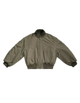 Windproof Oversized Solid-Color Flight Jacket