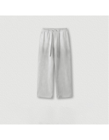 Fleece-Lined Thickened Straight-Leg Washed Sweatpants
