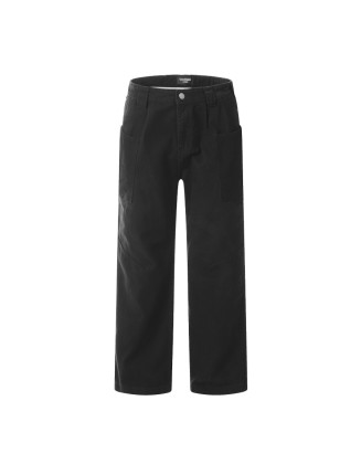 Minimalist Retro Cargo Pants: Loose-Fit Maillard Casual Trousers