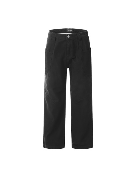 Minimalist Retro Cargo Pants: Loose-Fit Maillard Casual Trousers