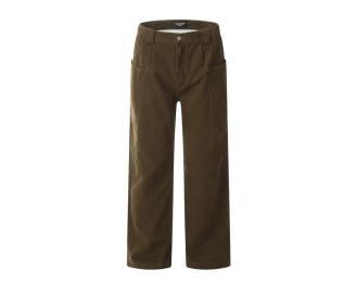 Minimalist Retro Cargo Pants: Loose-Fit Maillard Casual Trousers