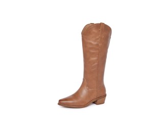 Platform Pointed-Toe Fleece-Lined Knee-High Boots